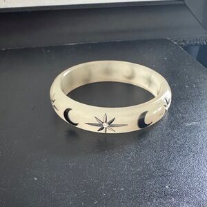 Splendette moon and star glow in the dark witchy magic Celestial carved Bangle